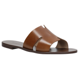 Wojas Light Brown Leather Slide Sandals | 74008-53