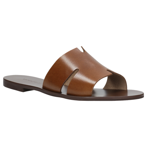 Wojas Light Brown Leather Slide Sandals | 74008-53