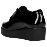 Black Leather Oxfords Wedges with Silver Details | 4609531