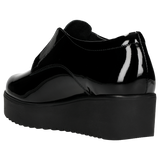 Black Leather Oxfords Wedges with Silver Details | 4609531