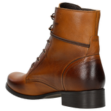 Wojas Light Brown Leather Ankle Boots with Golden Logo | 6407853