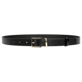 Wojas Women's Black Leather Belt With Square Golden Buckle  | 9961-81