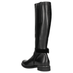 Wojas Black Insulated Leather Knee High Boots with Straps | 7101171