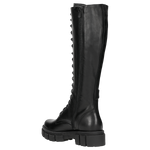 Wojas Black Leather Knee High Boots with Shoelaces | 7101951