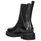 Wojas Black Leather Chelsea Boots with Chain | 5506451