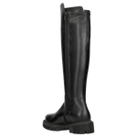Wojas Black Leather Knee High Boots with Silver Logo | 7102181