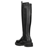 Wojas Black Leather Knee High Boots with Silver Logo | 7102181