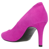 Wojas Fuchsia Leather High Heels with Silver Logo | 3507965