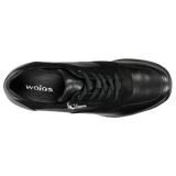 Wojas Black Leather Sneakers with Zipper | 46091-71