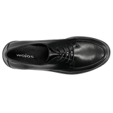 Wojas Black Leather Sneakers with Silver Logo | 46079-51