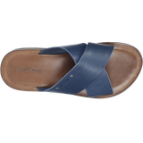 Wojas Dark Blue Leather Slide Sandals | 9259-56