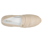 Wojas Beige Leather Loafers with Golden Logo | 4613564