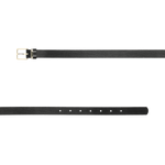 Wojas Women's Black Leather Belt With Square Golden Buckle  | 9961-81