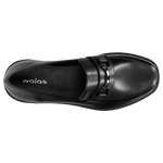 Wojas Black Leather Loafers with Black Logo | 46092-51