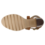 Wojas Brown Leather Open Toe High Heels | 7603182