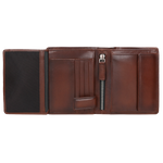Wojas Dark Brown Leather Wallet with Vertical Zipper | 995952