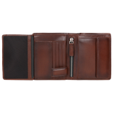 Wojas Dark Brown Leather Wallet with Vertical Zipper | 995952