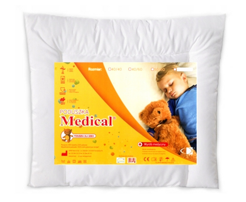 Hypoallergenic White Pillow Insert 15.74 x 15.74 - Płaski Jasiek | P-MED-DZIEC-40-40