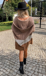 Brownish Knitted Hooded Cardigan | LINDA