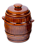 5 Liters Brown Ceramic Crock Pot with Lid - Kamionka Bacy | KR-06-5
