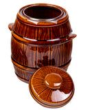 5 Liters Brown Ceramic Crock Pot with Lid - Kamionka Bacy | KR-06-5