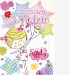 Girls' Three Baloons Birthday Card | B6X-601-5