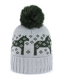 Boys' Gray Insulated Beanie with Green Pom-Pom - 1-3 Years | 18638-2