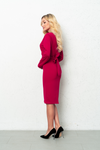Double V-neck Raspberry Back-tie Dress | SU-21959-RAS