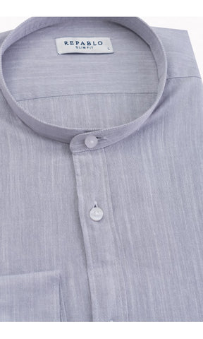Men's 100% Cotton Slim Fit Shirt with Stand-up Collar | KS-2231-4-KR
