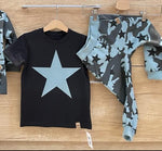 MIMI Boys' Black T-shirt with Star Print | S-124