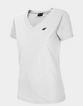 4F Womens' Light Gray V-neck T-shirt | 002-25S