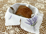 White Bread Basket Serviette with Lavender Embroidery | 2725