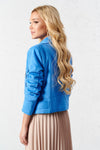 Blue Shammy Biker Jacket | KU-8652