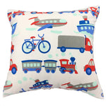 100% Cotton White Pillowcase with Vehicles Pattern ~ 40x60 cm | 1108E