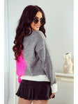 Neon Pink and Gray Cardigan | LENA