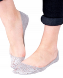 YO! Women's Gray Lace No-show Socks | SKB-0089K-28