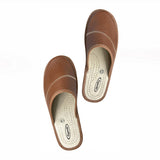Men's Brown Traditional Leather Slippers | LIG-01