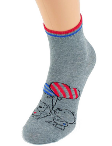 Bratex Women's Socks with Love Bears Pattern | D-832