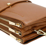 Wojas Light Brown Leather Crossbody Bag | 80239-53