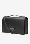 Wojas Black Leather Crossbody Bag with Silver Detail | 80320-51