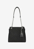 Wojas Black Leather Handbag with Unique Design and Key Ring | 80316-71