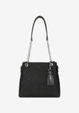 Wojas Black Leather Handbag with Unique Design and Key Ring | 80316-71