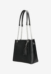Wojas Black Leather Handbag with Unique Design and Key Ring | 80316-71