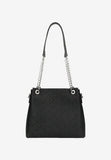 Wojas Black Leather Handbag with Unique Design and Key Ring | 80316-71