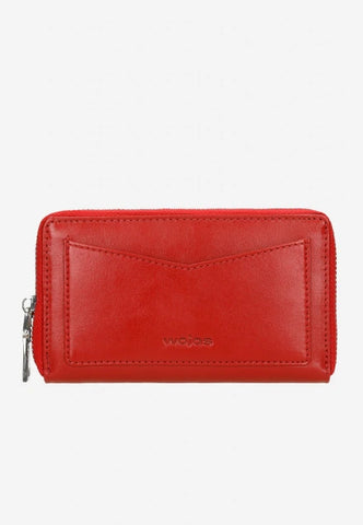 Wojas Red Leather Zip Around Wallet | 91065-55