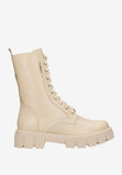 Wojas Beige Leather Biker Boots | 6402054