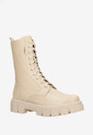 Wojas Beige Leather Biker Boots | 6402054