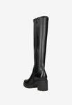 Wojas Black Insulated Leather Knee High Chelsea Boots with Zipper | 7102551