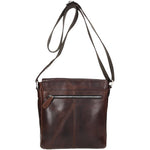 Wojas Dark Brown Leather Messenger Bag | 687652