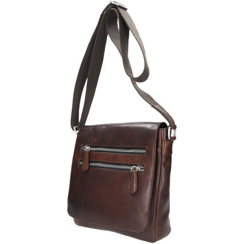 Wojas Dark Brown Leather Messenger Bag | 687652 – Luxahaus Beyond